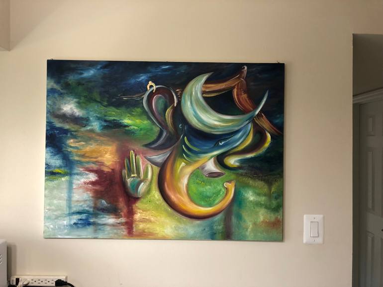 Original Art Deco Abstract Painting by Srikanya Kundu