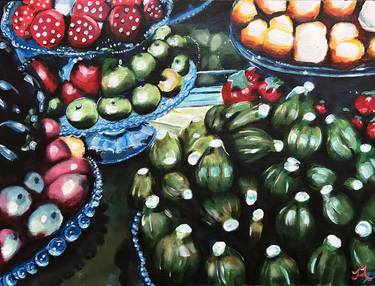 Saatchi Art Artist Julia Abele; Paintings, “Fruit & Vegetables (Marzipan at Fortumn and Mason)” #art