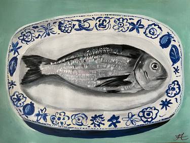 Original Expressionism Fish Paintings by Julia Abele