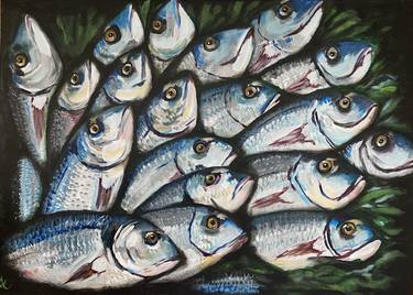 Print of Expressionism Fish Paintings by Julia Abele