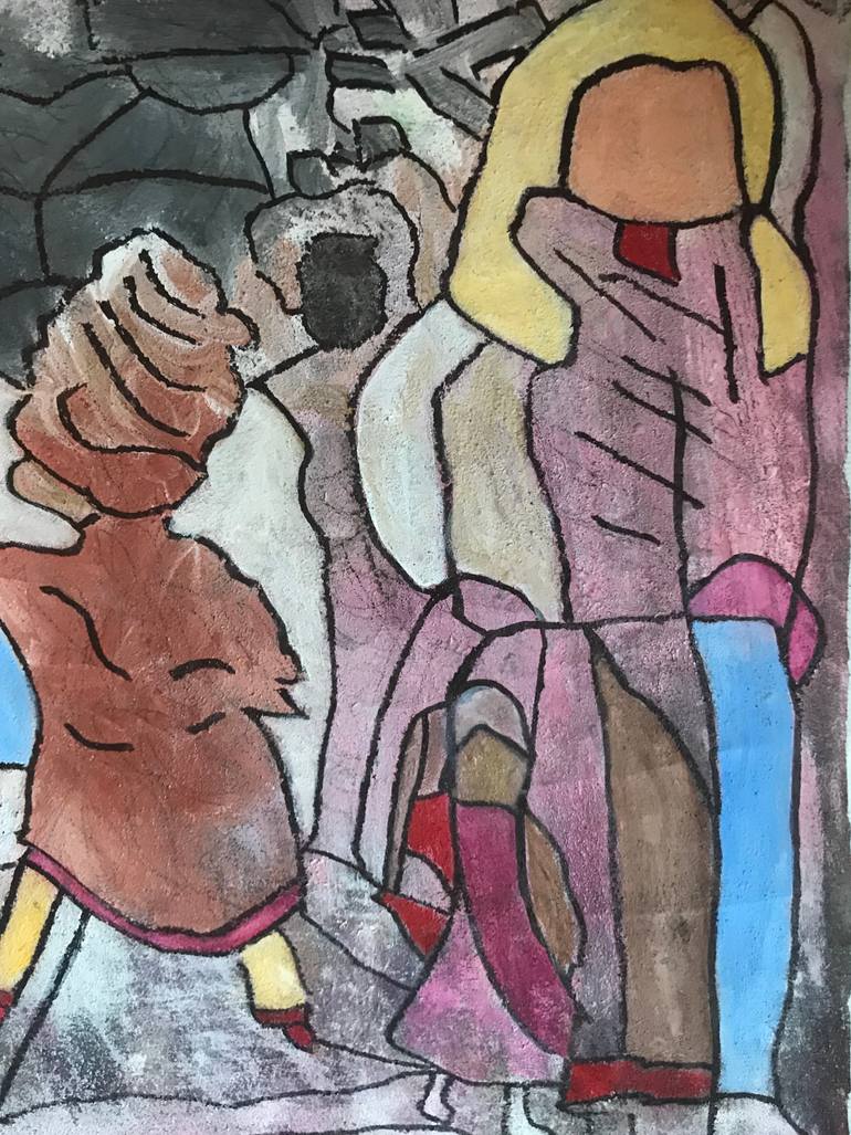 Original Contemporary People Mixed Media by Patty Beaton