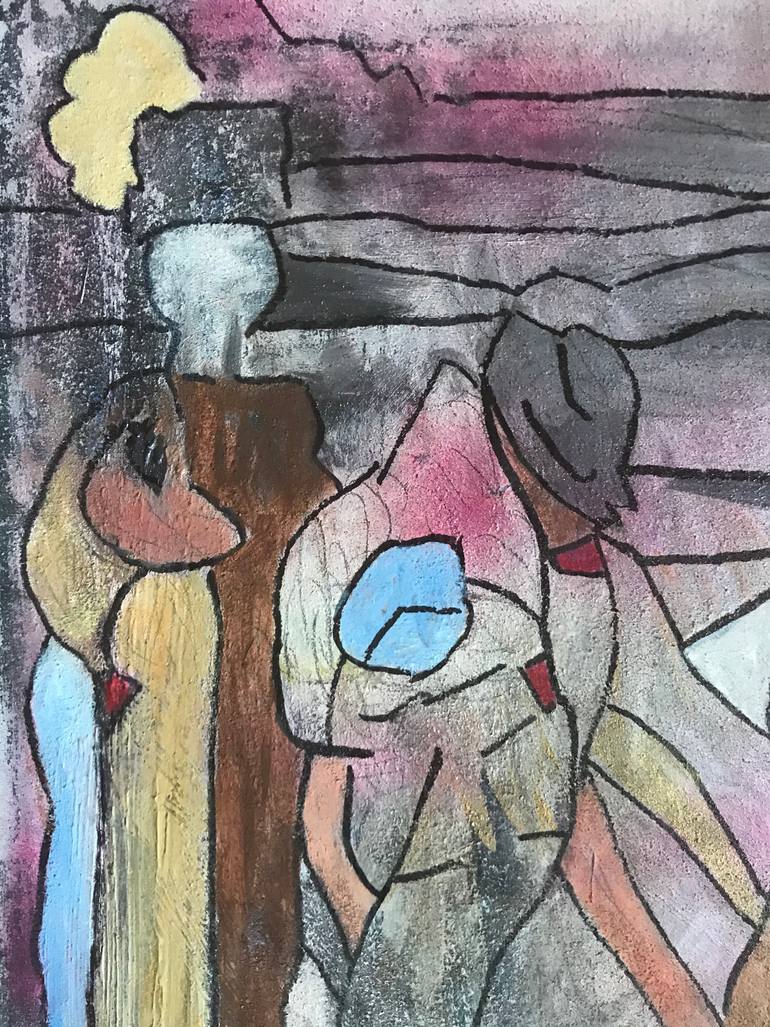 Original Contemporary People Mixed Media by Patty Beaton