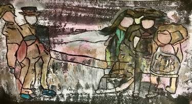 Print of Abstract Expressionism People Mixed Media by Patty Jo Beaton