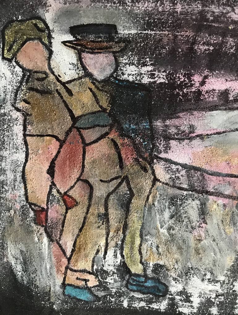 Original Abstract Expressionism People Mixed Media by Patty Jo Beaton