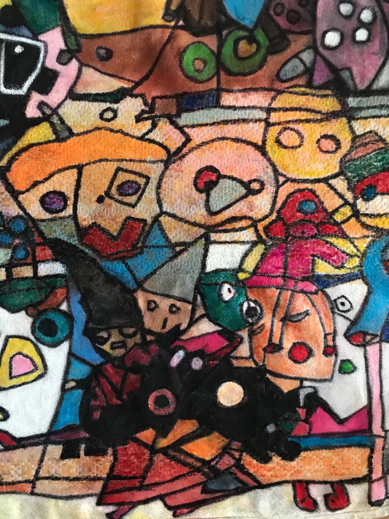Original Abstract Expressionism People Mixed Media by Patty Beaton