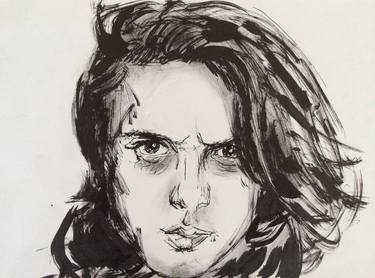 Original Expressionism Portrait Drawings by Sonja Gajic