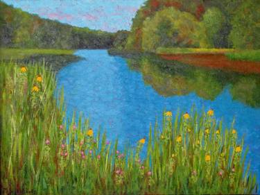 Wildflowers Along a Prairie River thumb