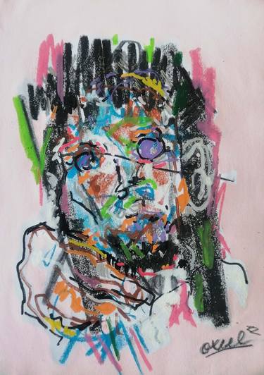 Print of Expressionism Portrait Drawings by Moises Alejandro Miranda Lopez