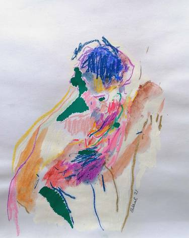 Original Abstract Expressionism Nude Drawings by Moises Alejandro Miranda Lopez