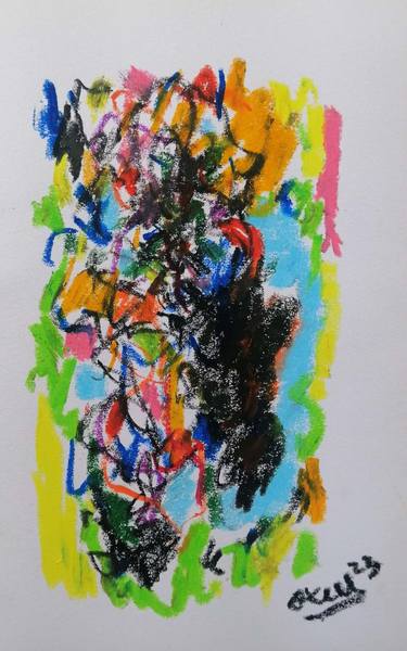 Original Expressionism Abstract Drawings by Moises Alejandro Miranda Lopez