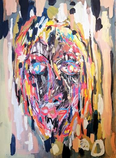 Original Abstract Expressionism Portrait Paintings by Moises Alejandro Miranda Lopez