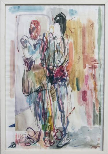 Original Abstract Expressionism People Drawings by Moises Alejandro Miranda Lopez