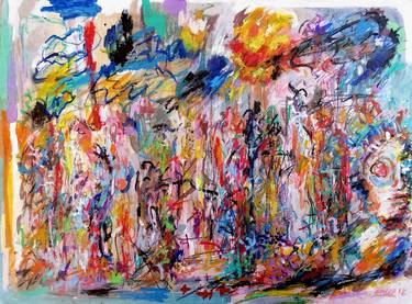 Original Abstract Expressionism People Drawings by Moises Alejandro Miranda Lopez