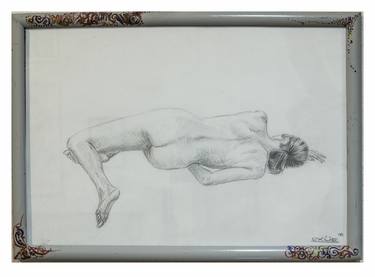 Original Realism Nude Drawings by Moises Alejandro Miranda Lopez