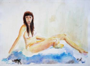 Original Expressionism Nude Paintings by Moises Alejandro Miranda Lopez