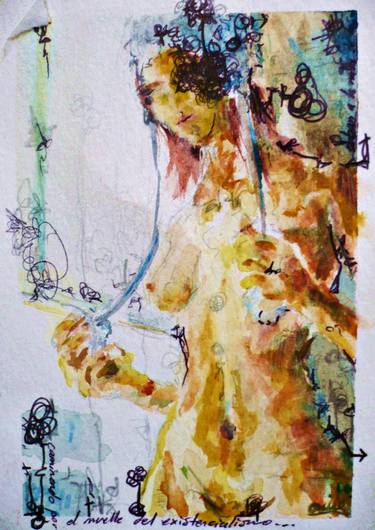 Original Abstract Expressionism Women Drawings by Moises Alejandro Miranda Lopez