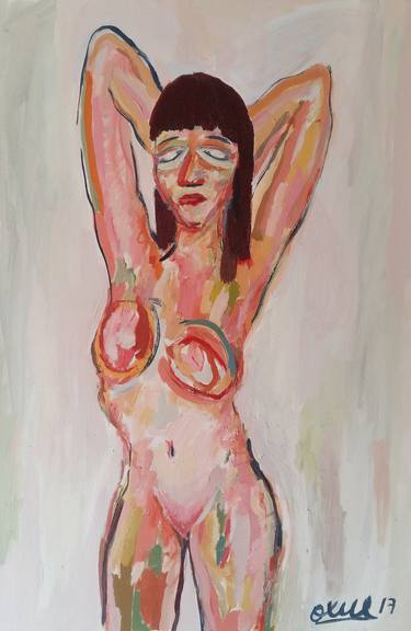 Original Expressionism Nude Paintings by Moises Alejandro Miranda Lopez