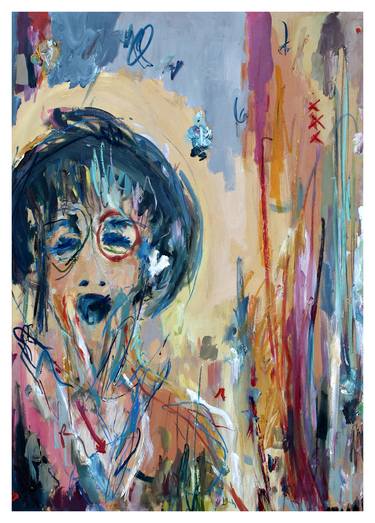 Print of Abstract Expressionism People Paintings by Moises Alejandro Miranda Lopez