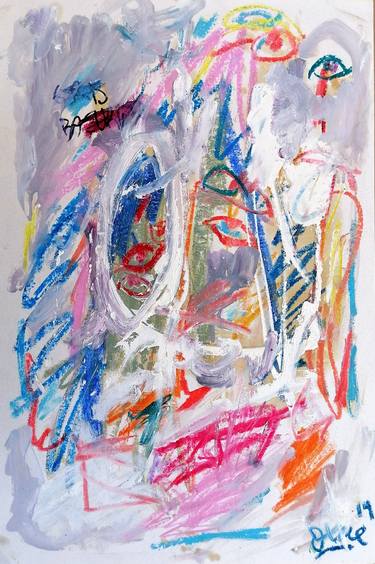 Original Abstract Expressionism People Paintings by Moises Alejandro Miranda Lopez