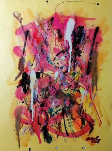 Original Abstract Expressionism Abstract Paintings by Moises Alejandro Miranda Lopez