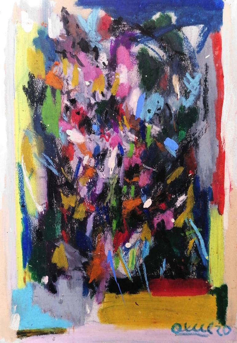 Original Abstract Expressionism Abstract Painting by Moises Alejandro Miranda Lopez