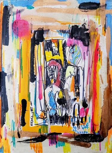 Original Abstract Expressionism Interiors Paintings by Moises Alejandro Miranda Lopez