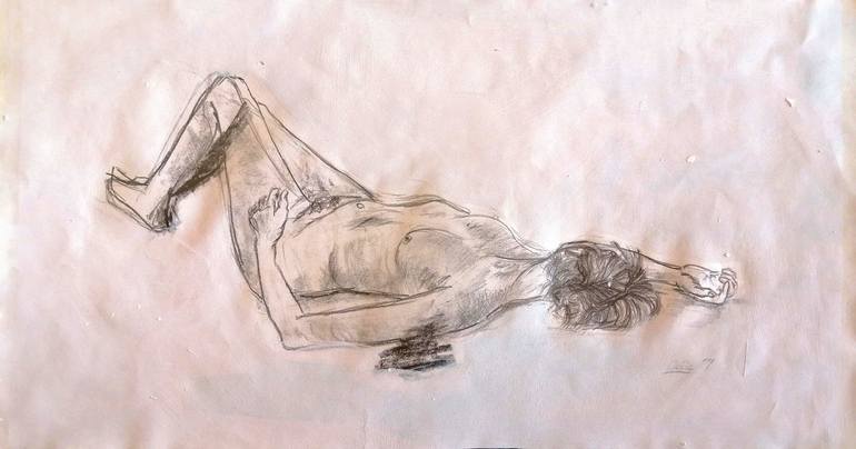 Original Nude Drawing by Moises Alejandro Miranda Lopez