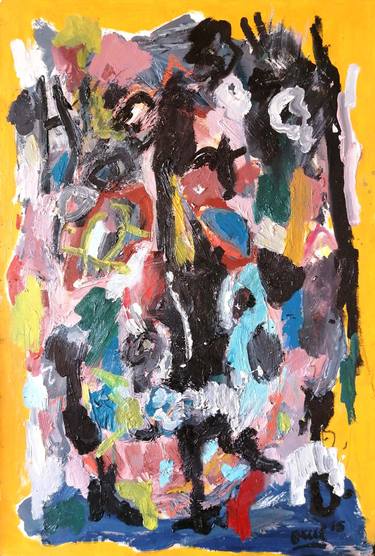 Original Abstract Expressionism People Paintings by Moises Alejandro Miranda Lopez