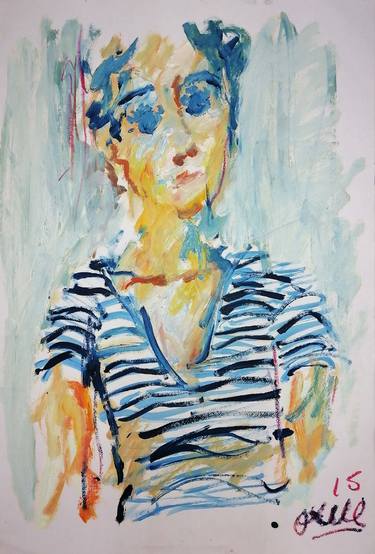 Print of Expressionism People Paintings by Moises Alejandro Miranda Lopez