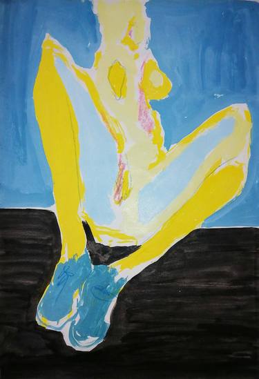Original Expressionism Nude Paintings by Moises Alejandro Miranda Lopez