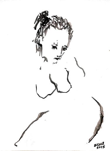 Original Expressionism Nude Drawings by Moises Alejandro Miranda Lopez