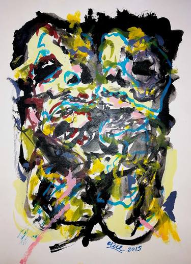 Print of Abstract Expressionism People Paintings by Moises Alejandro Miranda Lopez