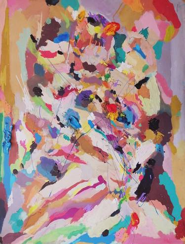 Print of Abstract Expressionism Nude Paintings by Moises Alejandro Miranda Lopez