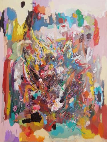 Original Abstract Expressionism Abstract Paintings by Moises Alejandro Miranda Lopez