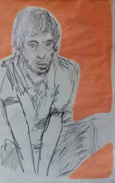 Original Expressionism Portrait Drawings by Moises Alejandro Miranda Lopez