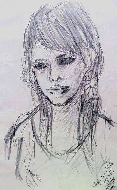 Original Expressionism Portrait Drawings by Moises Alejandro Miranda Lopez