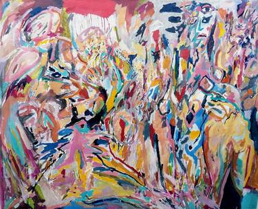 Original Abstract Expressionism Erotic Paintings by Moises Alejandro Miranda Lopez