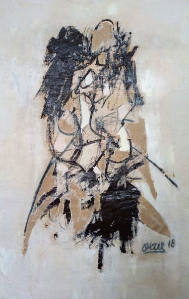 Original Abstract Expressionism Men Paintings by Moises Alejandro Miranda Lopez