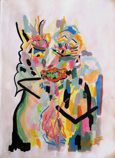 Original Expressionism People Paintings by Moises Alejandro Miranda Lopez