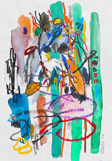 Original Abstract Expressionism Abstract Drawings by Moises Alejandro Miranda Lopez