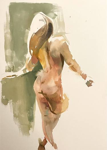 Original Expressionism Nude Painting by Ann Mackowski