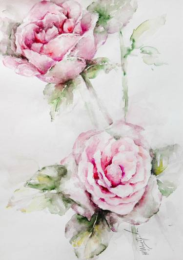 Original Fine Art Floral Paintings by Jasmina Shaldarova