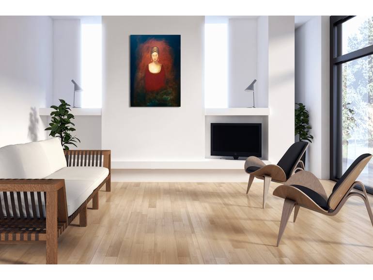 Original Art Deco People Painting by Eva Hoffmann