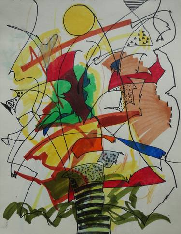 Original Abstract Expressionism Abstract Drawings by Eva Hoffmann