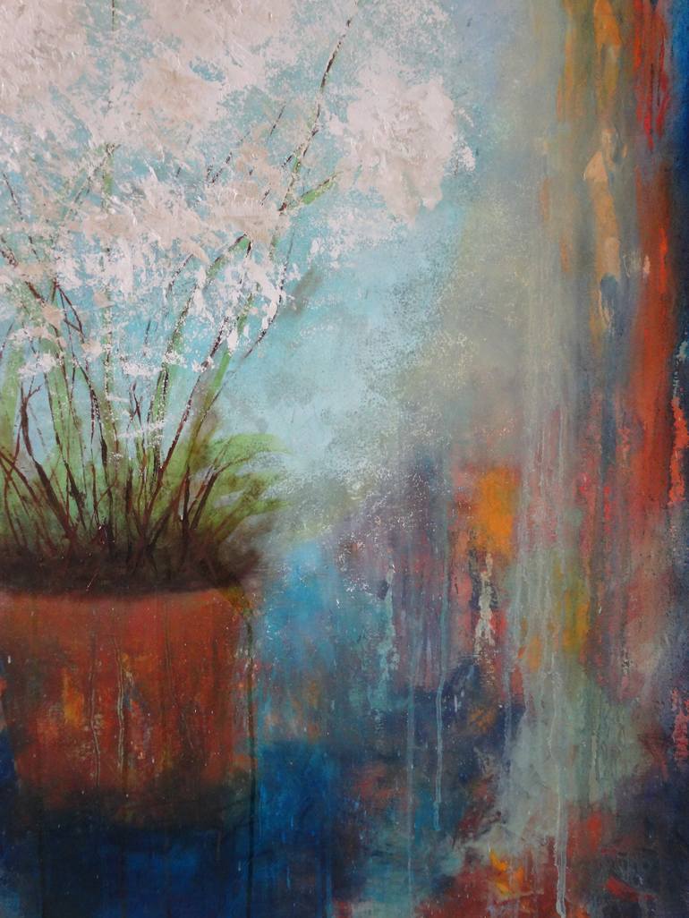 Original Abstract Floral Painting by Eva Hoffmann