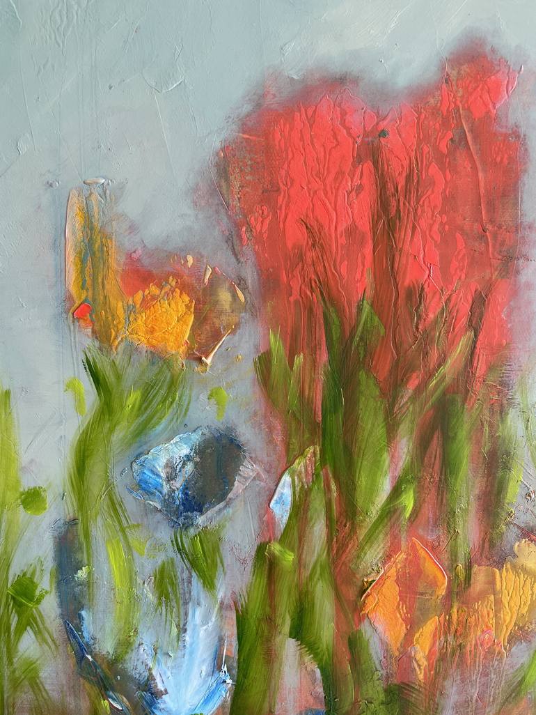 Original Abstract Expressionism Floral Painting by Eva Hoffmann