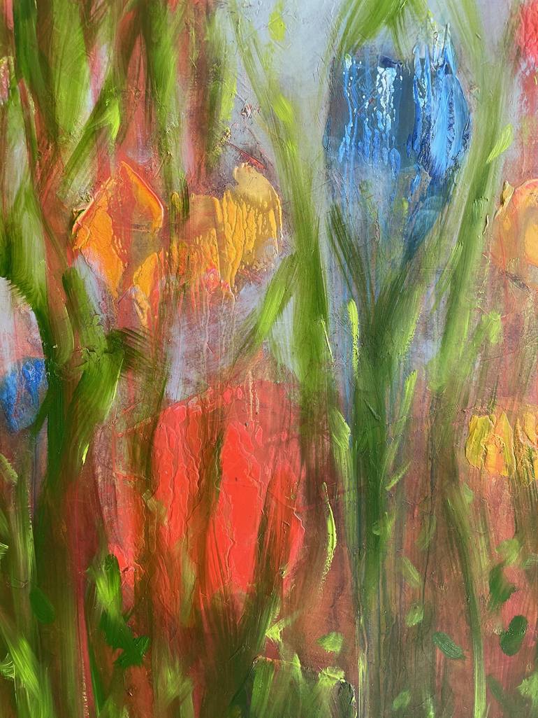 Original Abstract Expressionism Floral Painting by Eva Hoffmann