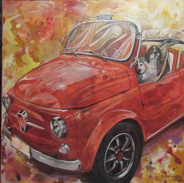 Original Figurative Car Paintings by Mara Isolani