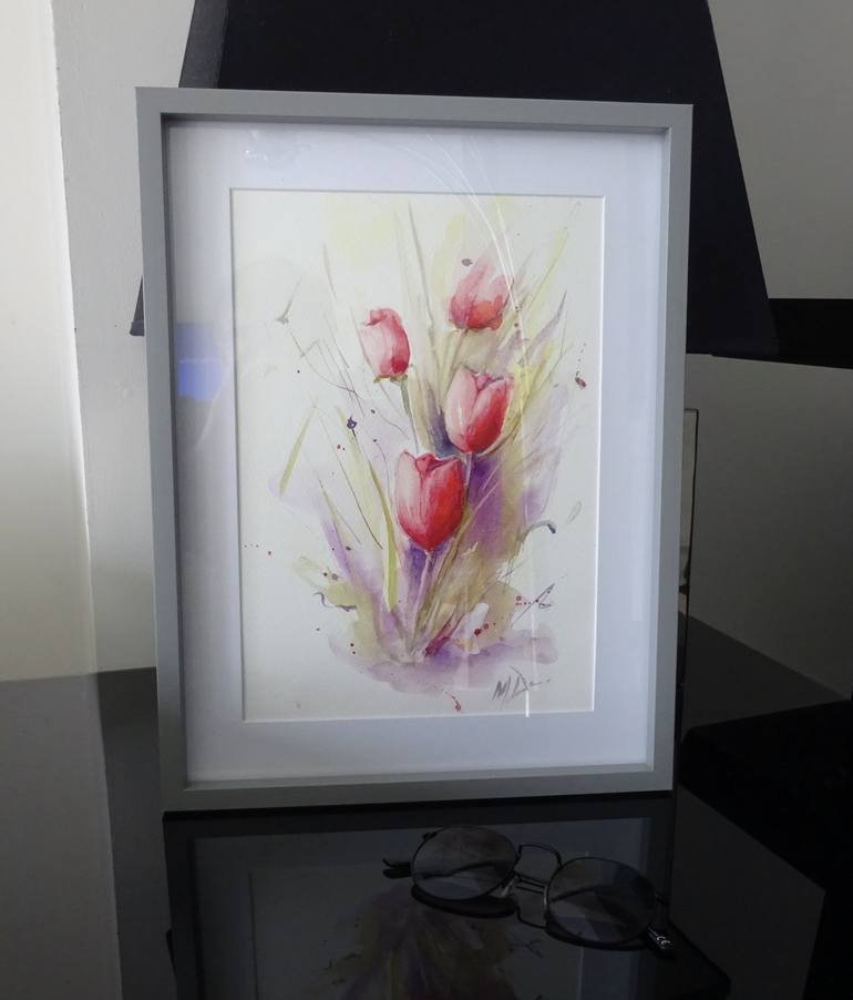 Original Fine Art Floral Painting by Mel Davies