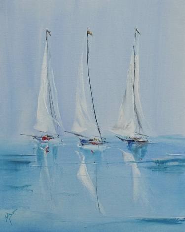 Original Impressionism Yacht Paintings by Mel Davies